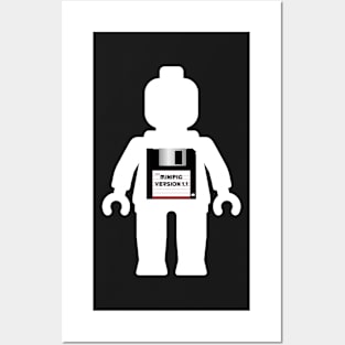 White Minifig with "MINIFIG VERSION 1.1" Posters and Art